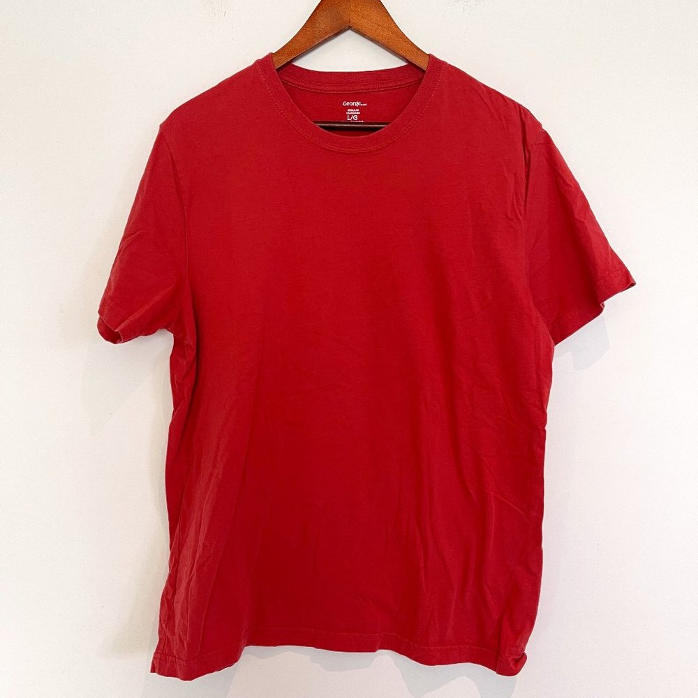 George Men Orange Crewneck Short Sleeve Regular Fit Pullover T Shirt Size L NWOT